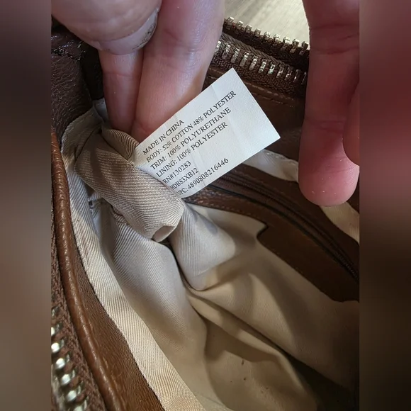 Dana Buchman Crossbody Bag Canvas Monogram Tan Preppy Classy Abstract Equestrian - Picture 13 of 14